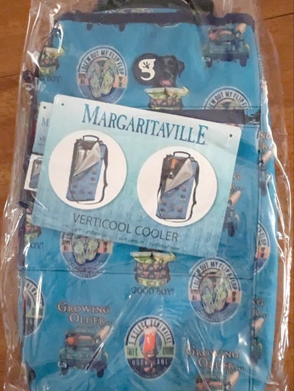 Margaritaville Turquoise Vertical Cooler with Tropical Print